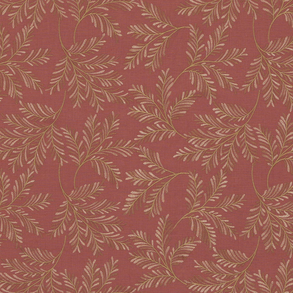 G P & J Baker CHELSEA FERN RED Drapery Fabric