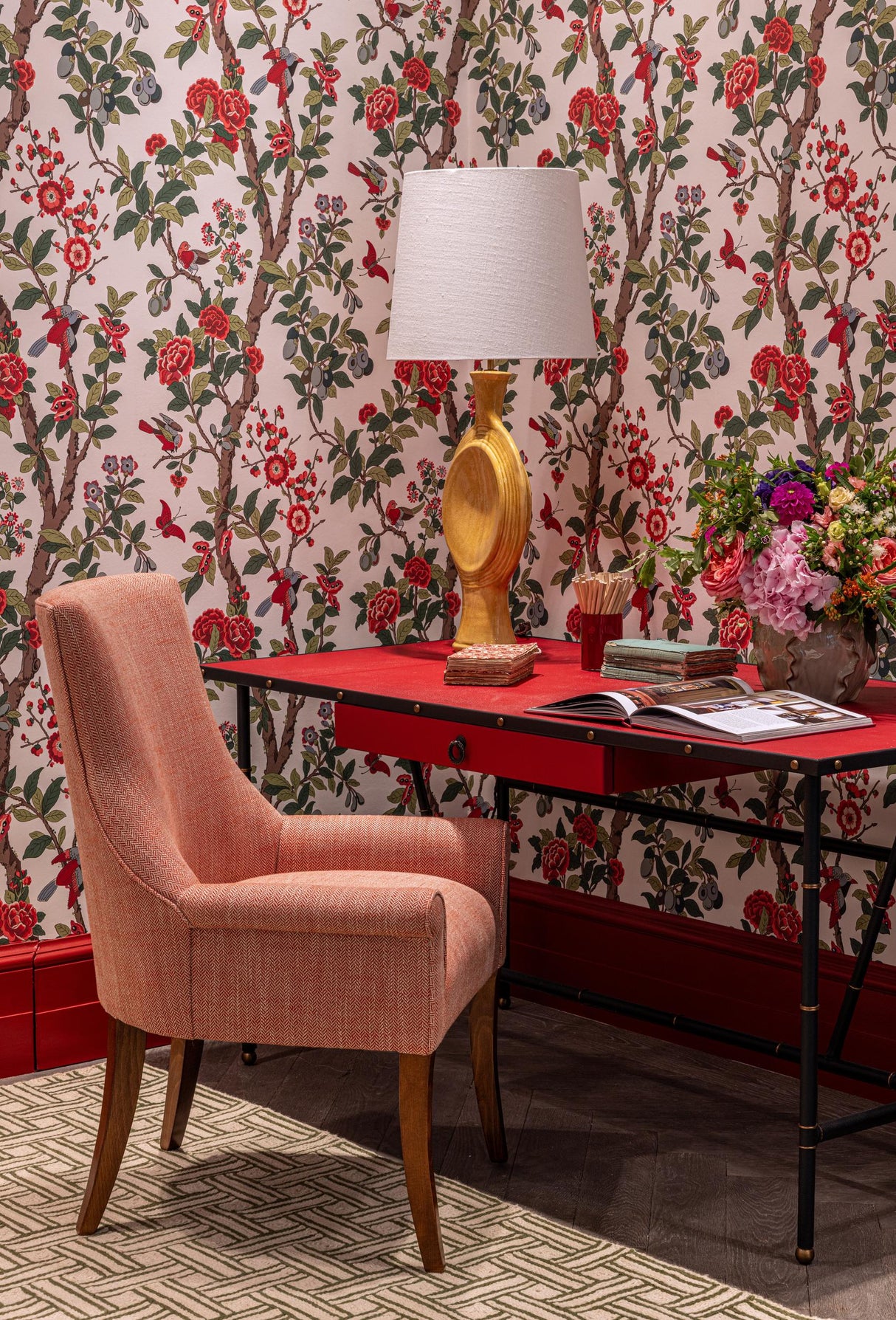 G P & J Baker TRENTHAM RED Upholstery Fabric
