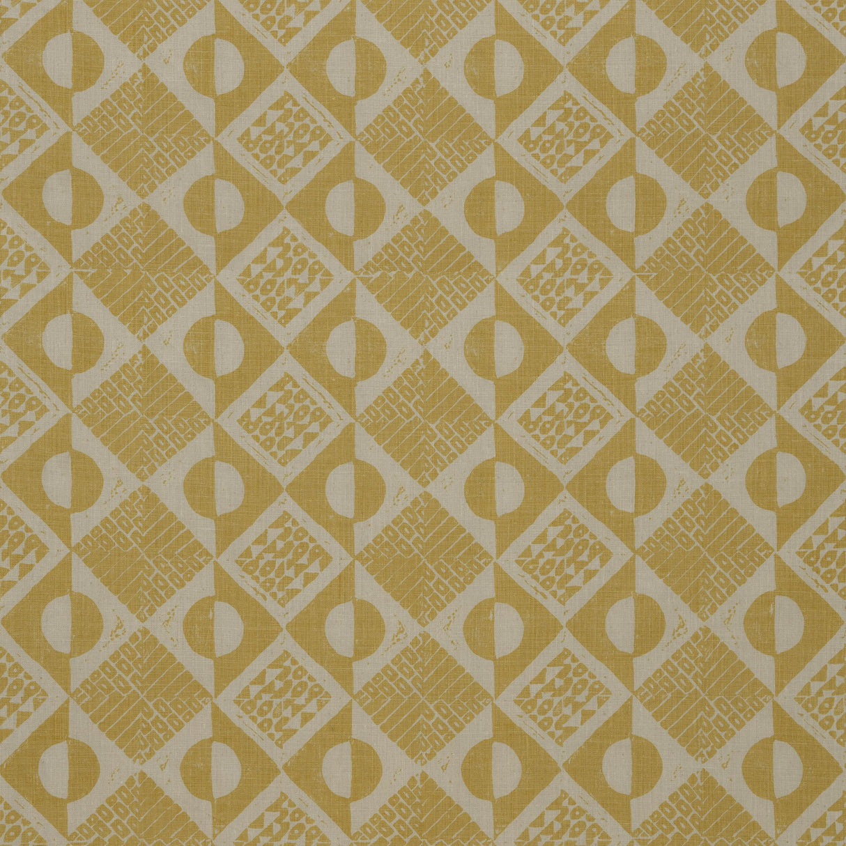 Lee Jofa CIRCLES AND SQUARES OCHRE Fabric