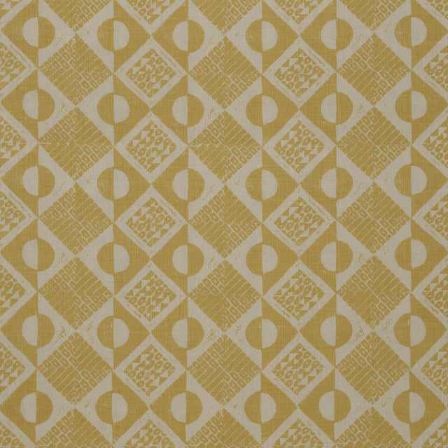 Lee Jofa CIRCLES AND SQUARES OCHRE Fabric