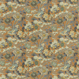 G P & J Baker LITTLE MAGNOLIA TEAL/ORANGE Fabric