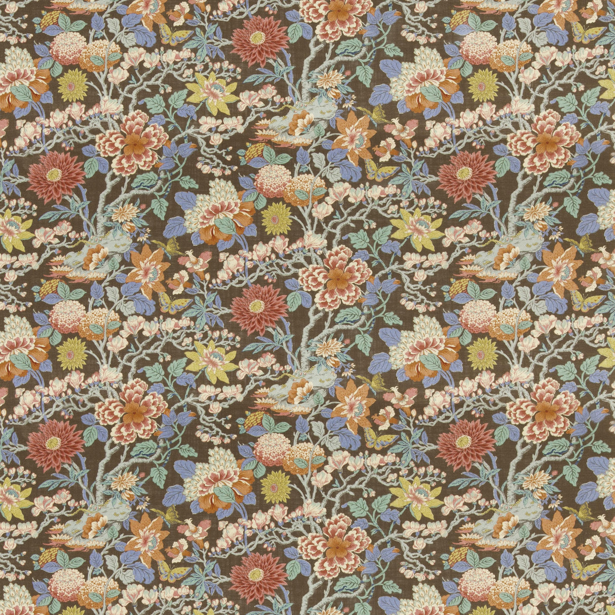 G P & J Baker LITTLE MAGNOLIA ESPRESSO Fabric