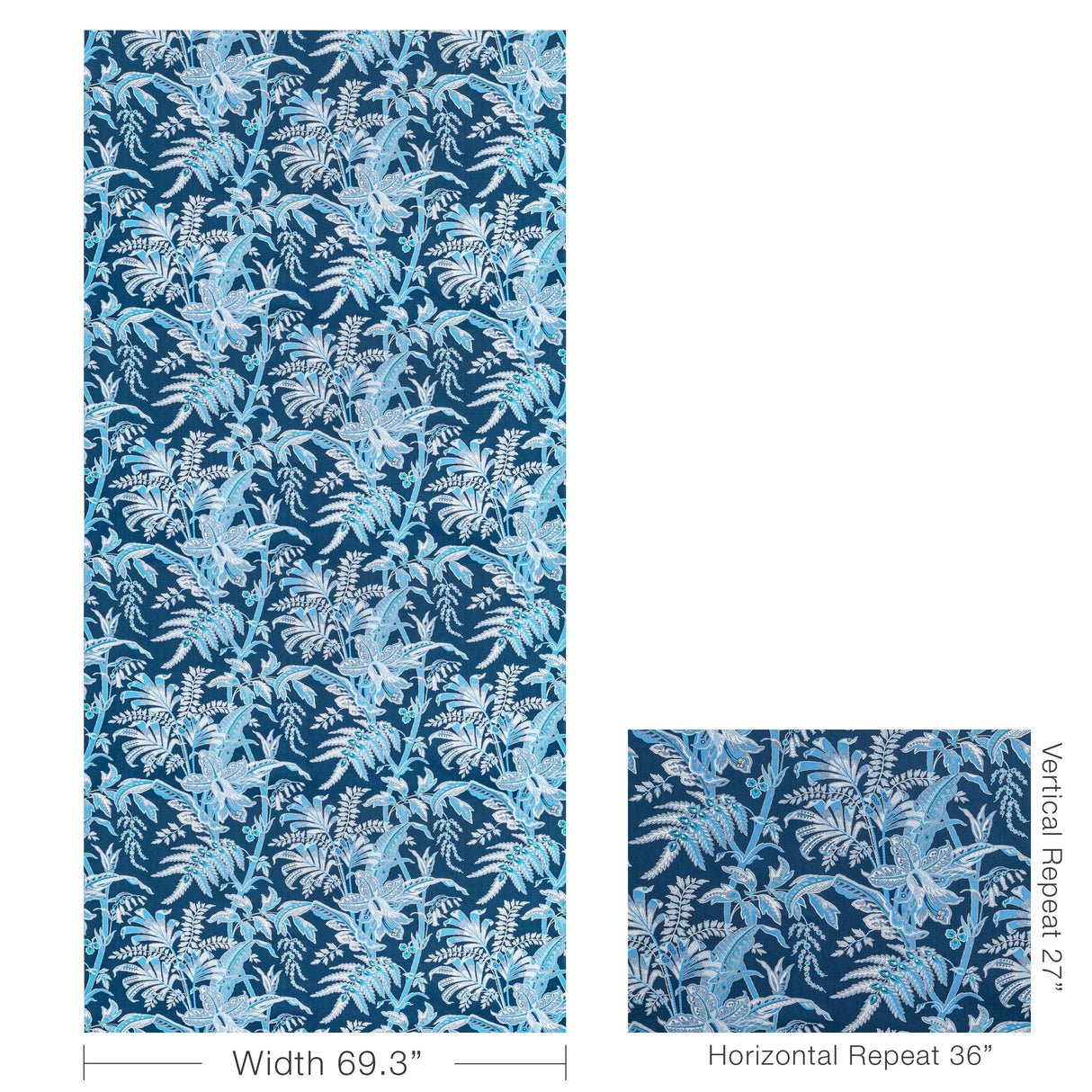 Brunschwig & Fils SEYCHELLES COTTON PRINT NAVY Fabric