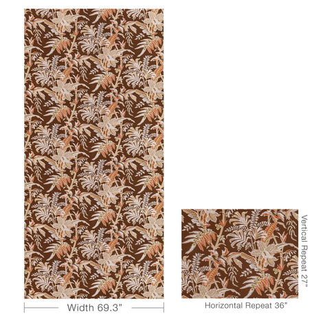 Brunschwig & Fils SEYCHELLES COTTON PRINT MOCHA Fabric