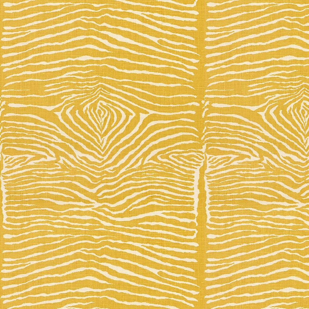 Brunschwig & Fils LE ZEBRE LINEN PRINT SAFFRON Fabric
