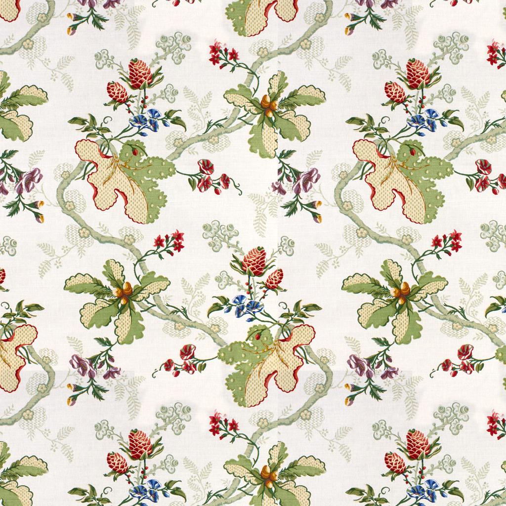 Brunschwig & Fils FABRIANO COTTON AND LINEN PRINT WHITE Fabric