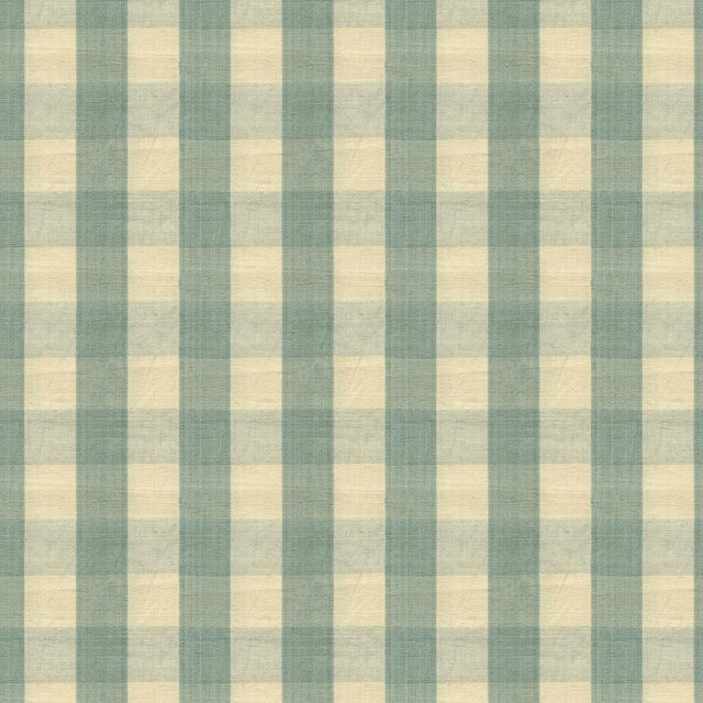 Brunschwig & Fils CARSTEN CHECK PALE BLUE AND CREAM Upholstery Fabric