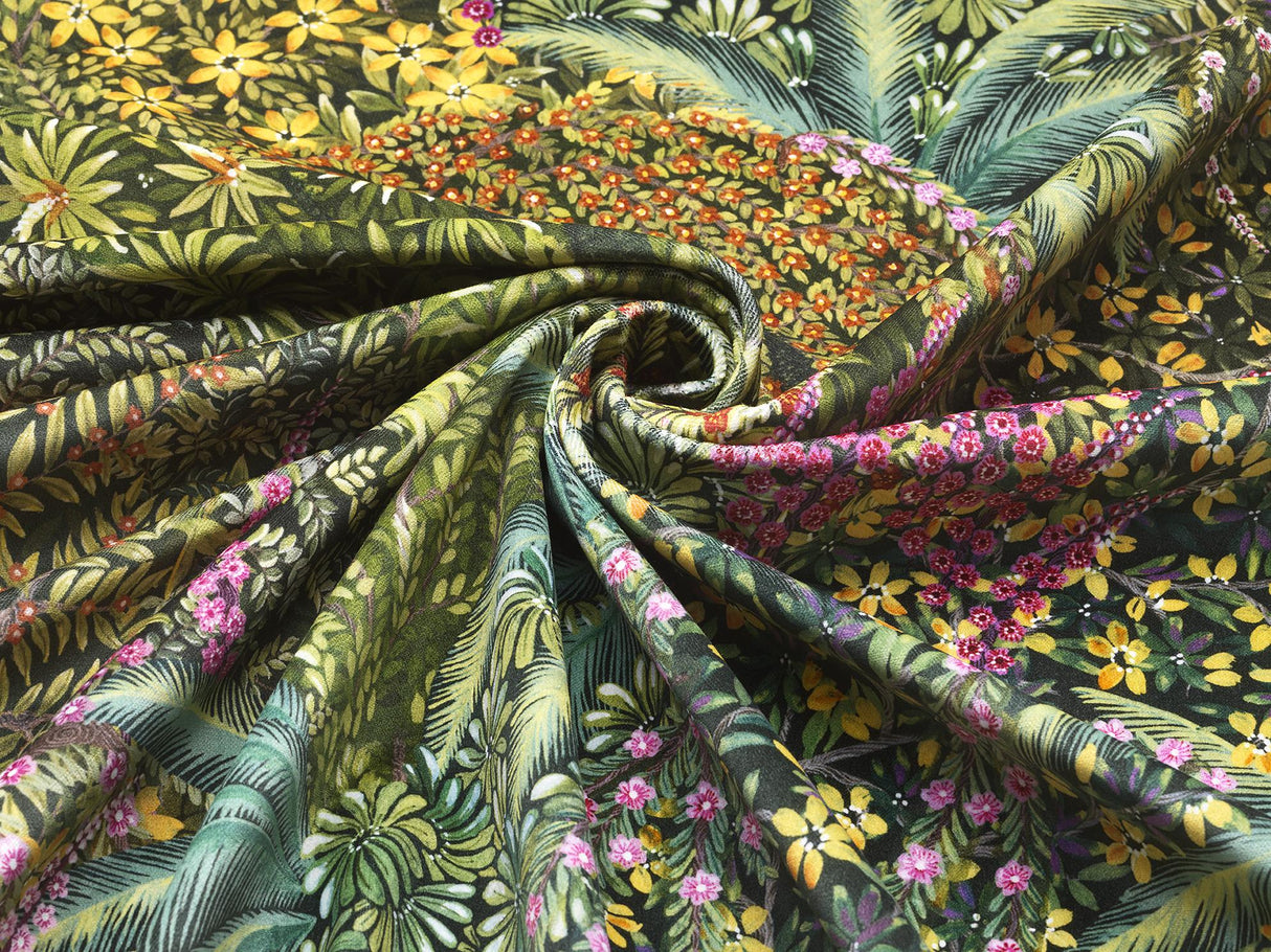 Cole & Son CASCADE VELVET LEAF GREEN Fabric