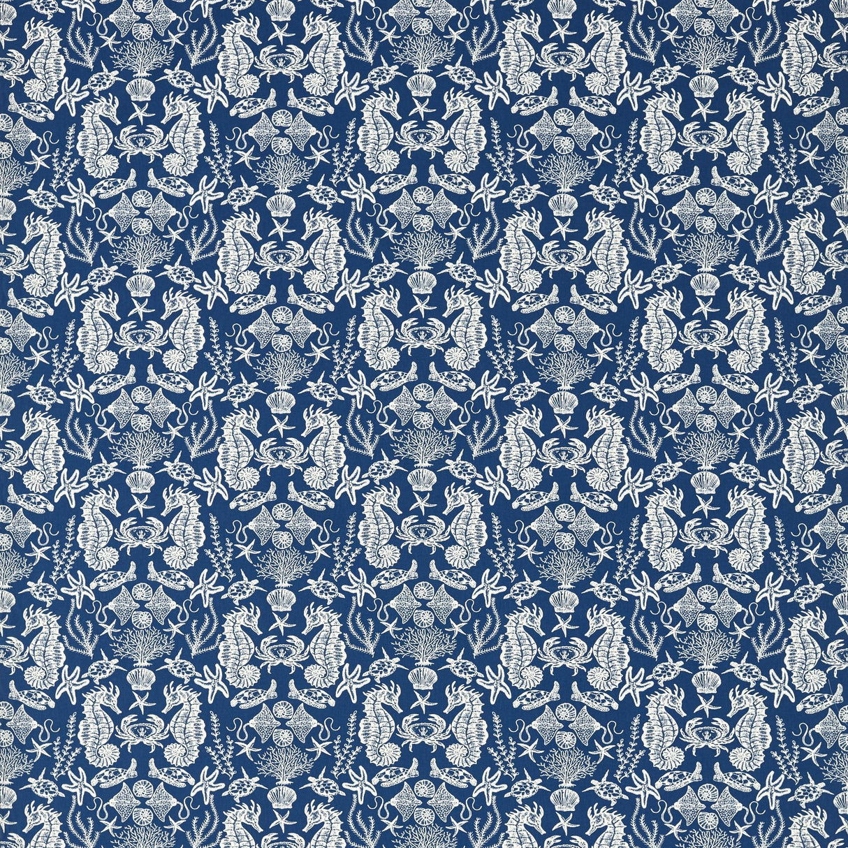 Clarke & Clarke AQUARIUM NAVY Fabric