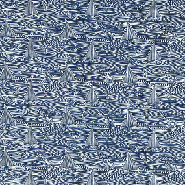 Clarke & Clarke FIN NAVY Fabric