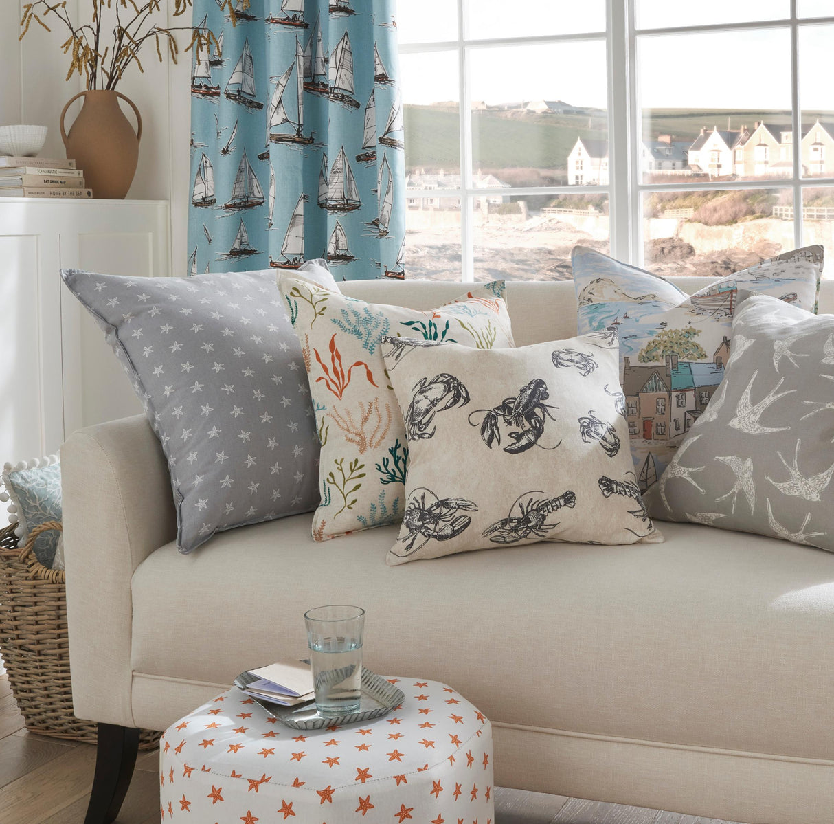 Clarke & Clarke SEASTAR CORAL Fabric