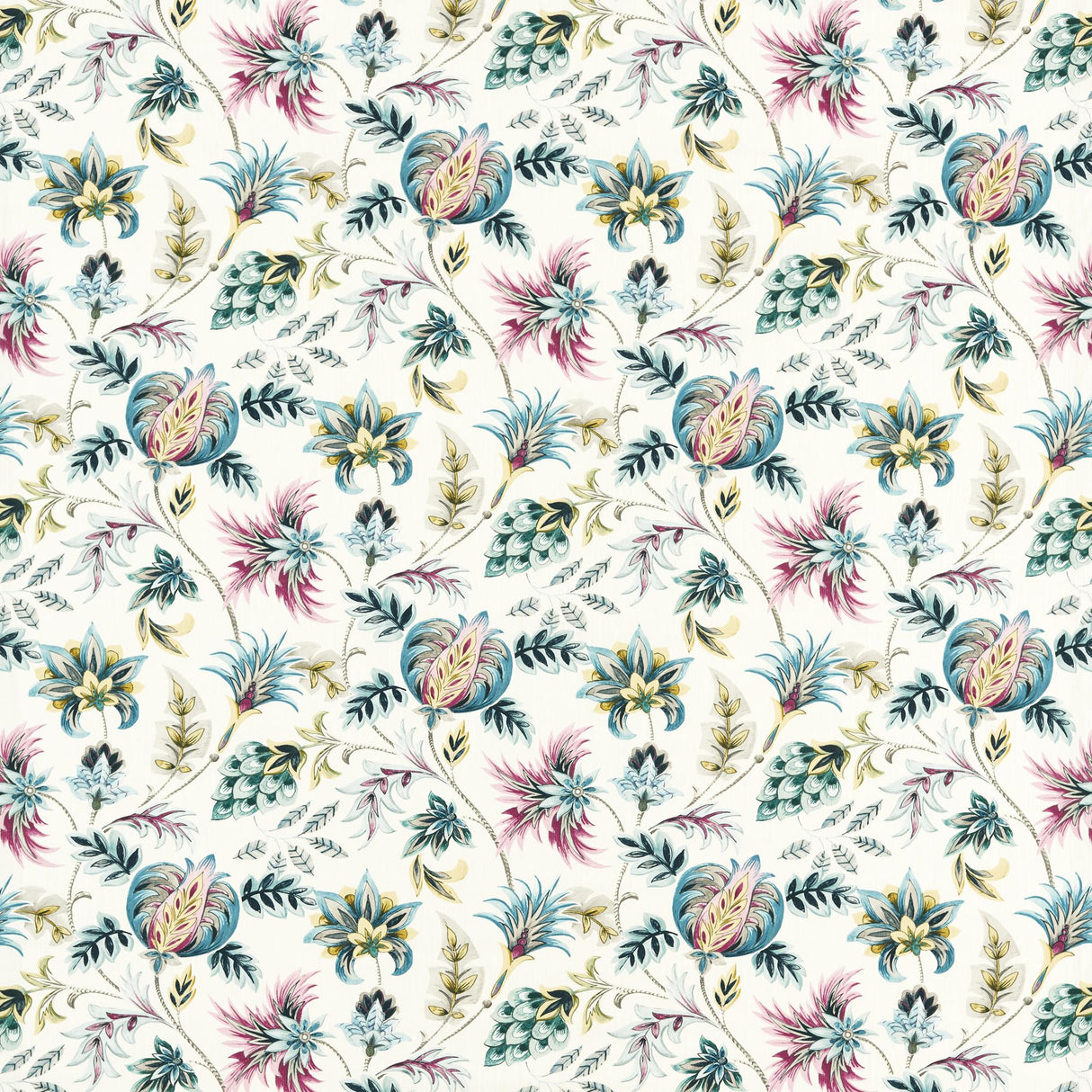 Clarke & Clarke SIZERGH TEAL BERRY Fabric