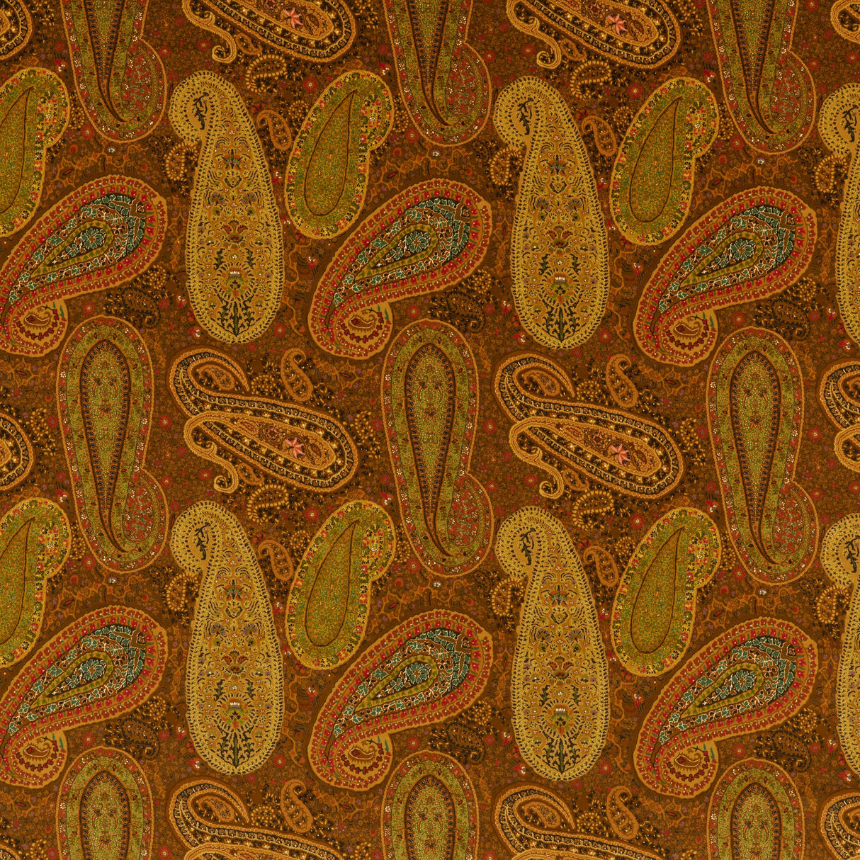 Mulberry PEREGRINE PAISLEY VELVET SPICE Upholstery Fabric