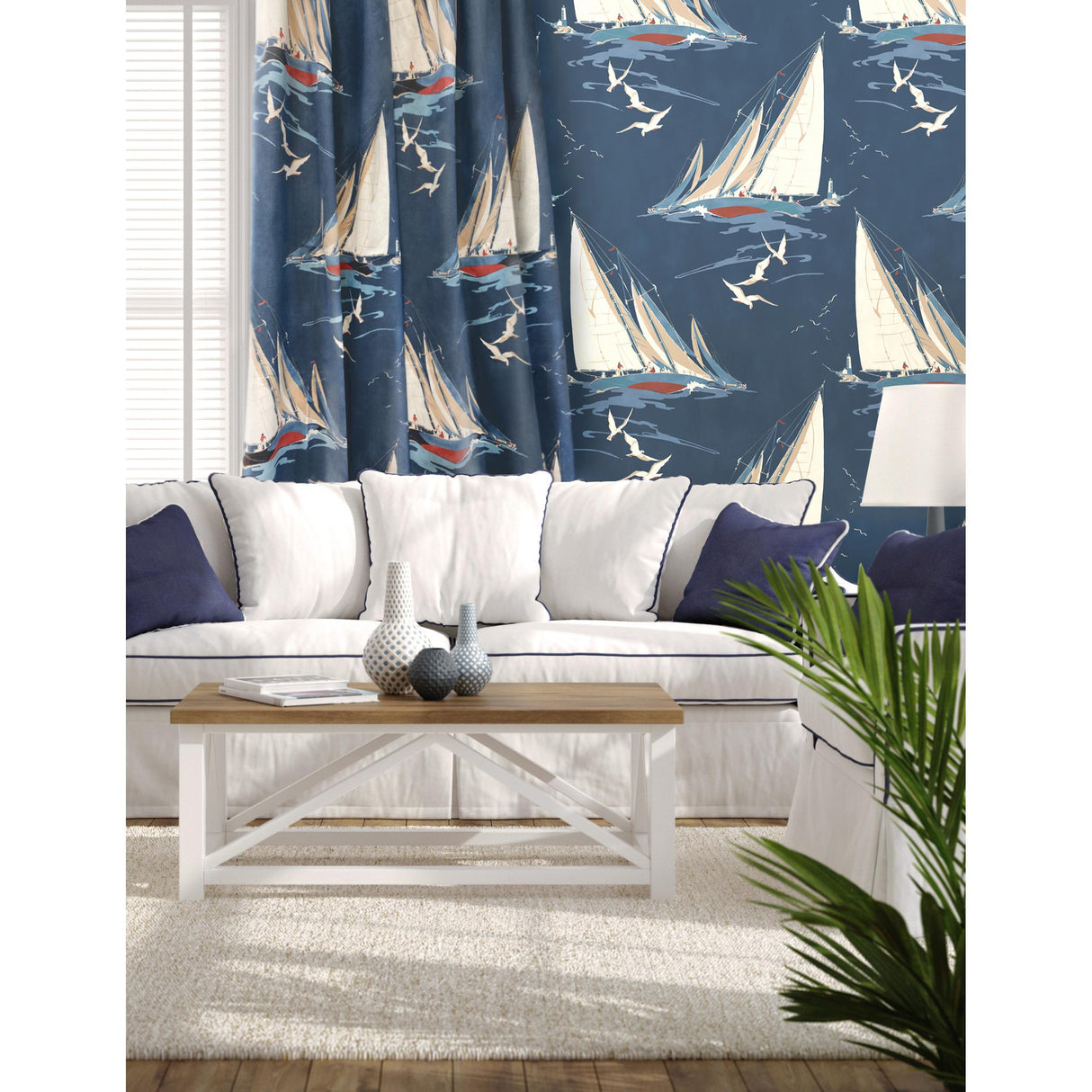 Mulberry ROUND THE ISLAND INDIGO Fabric