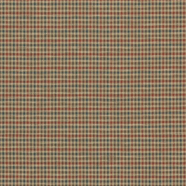 Mulberry BABINGTON CHECK TEAL/SPICE Upholstery Fabric