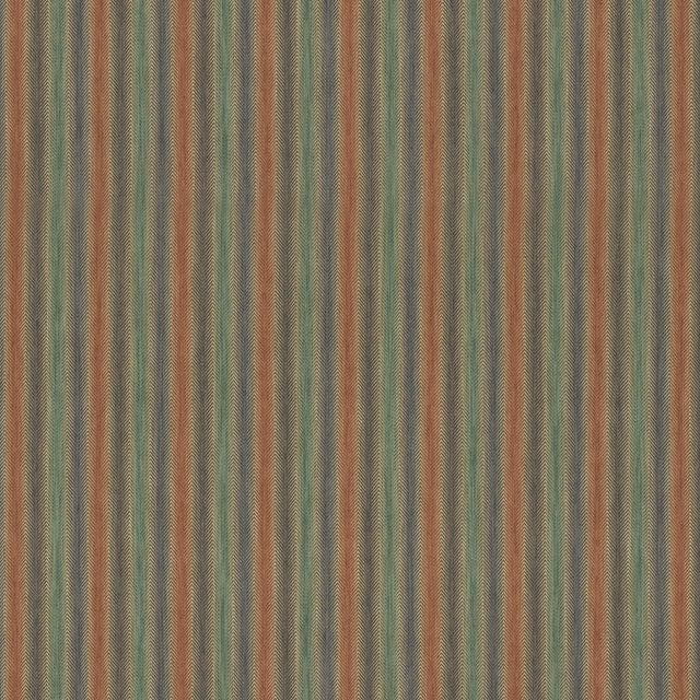 Mulberry SHEPTON STRIPE TEAL/SPICE Upholstery Fabric