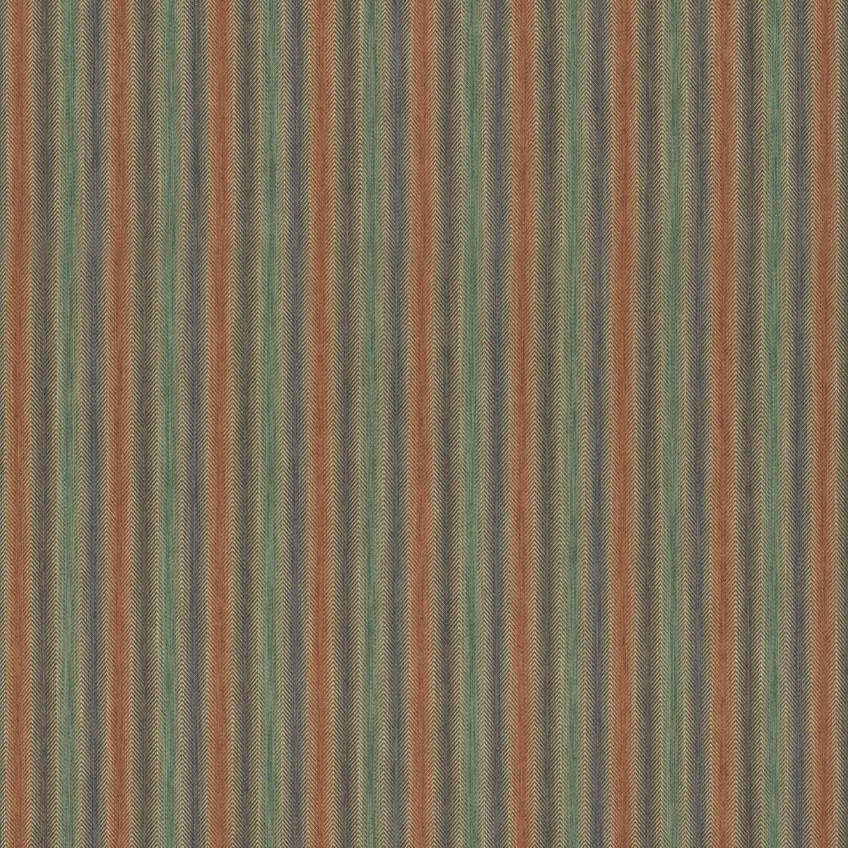 Mulberry SHEPTON STRIPE TEAL/SPICE Upholstery Fabric