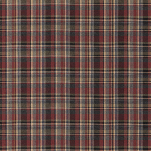 Mulberry LINDISFARNE PLAID CHARCOAL/RED Fabric