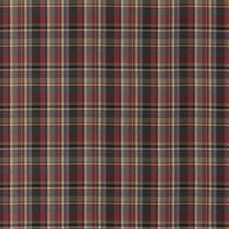 Mulberry LINDISFARNE PLAID CHARCOAL/RED Fabric