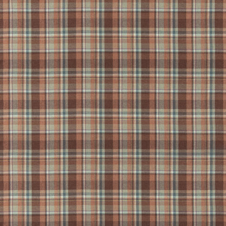 Mulberry LINDISFARNE PLAID RUSSET/AQUA Fabric