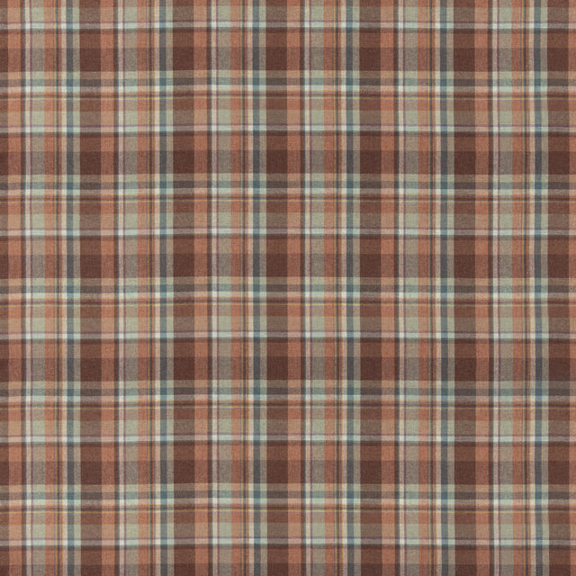 Mulberry LINDISFARNE PLAID RUSSET/AQUA Fabric