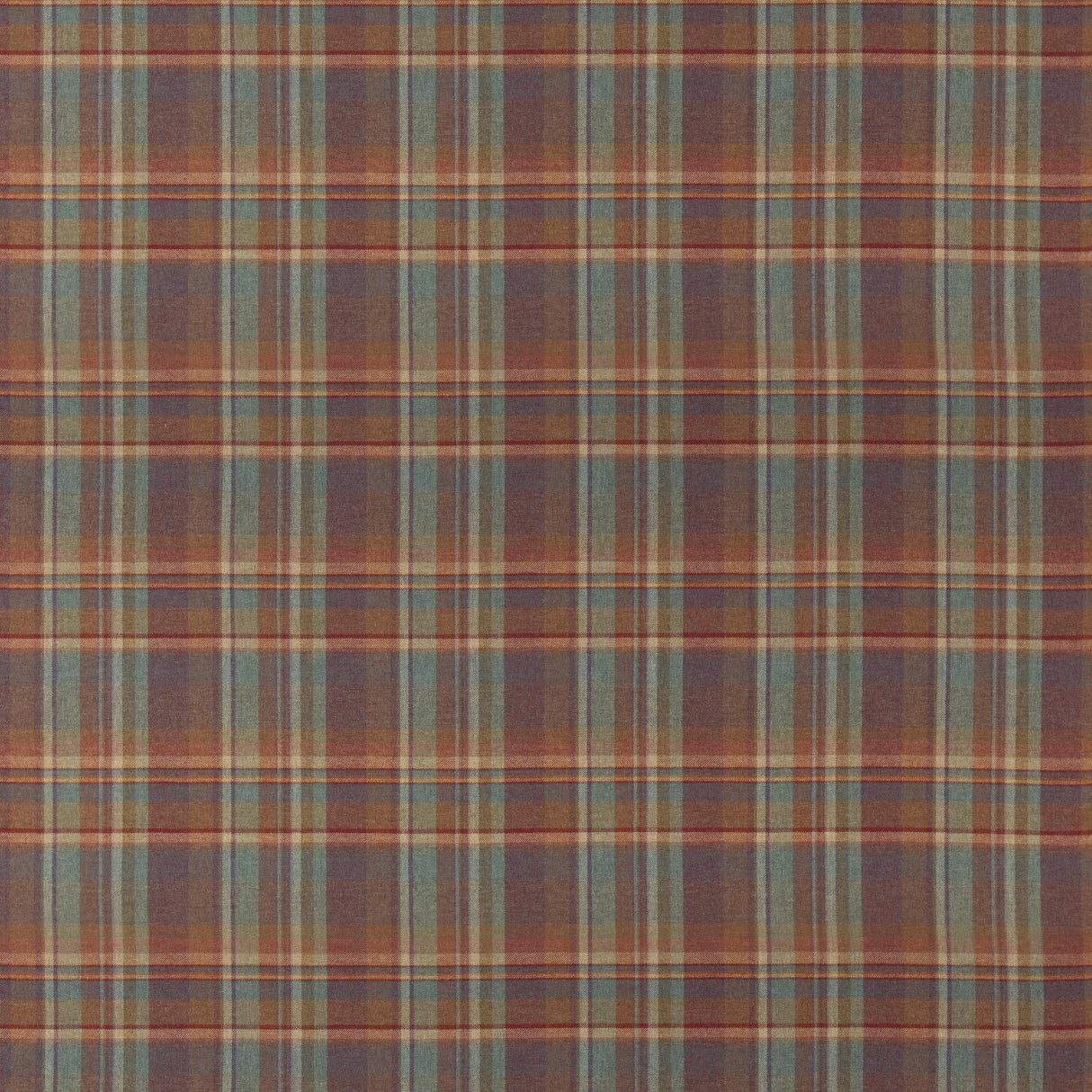 Mulberry LINDISFARNE PLAID RED/TEAL Fabric