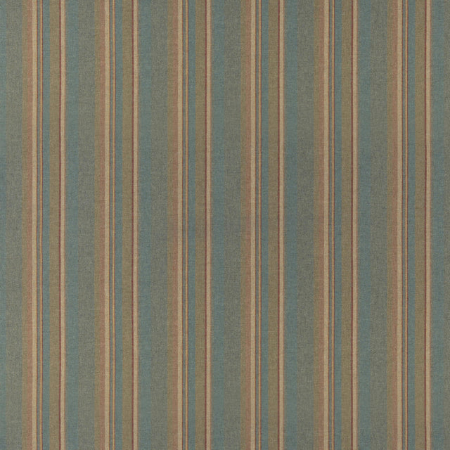 Mulberry LINDISFARNE STRIPE TEAL Fabric