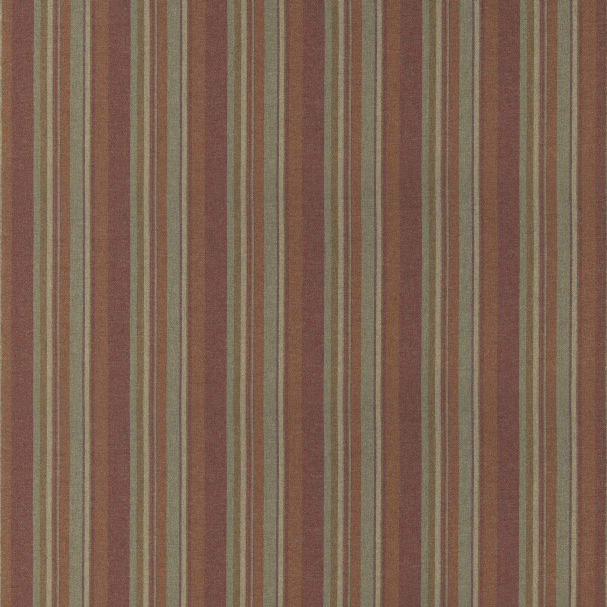 Mulberry LINDISFARNE STRIPE RUSSET/SAGE Fabric