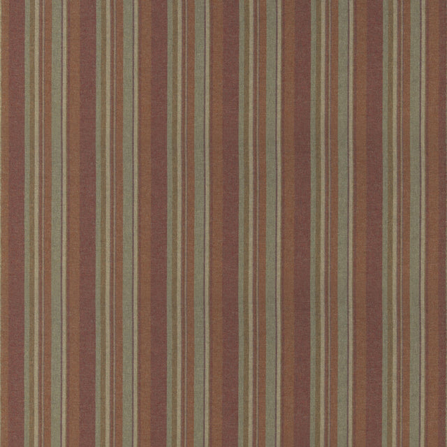 Mulberry LINDISFARNE STRIPE RUSSET/SAGE Fabric