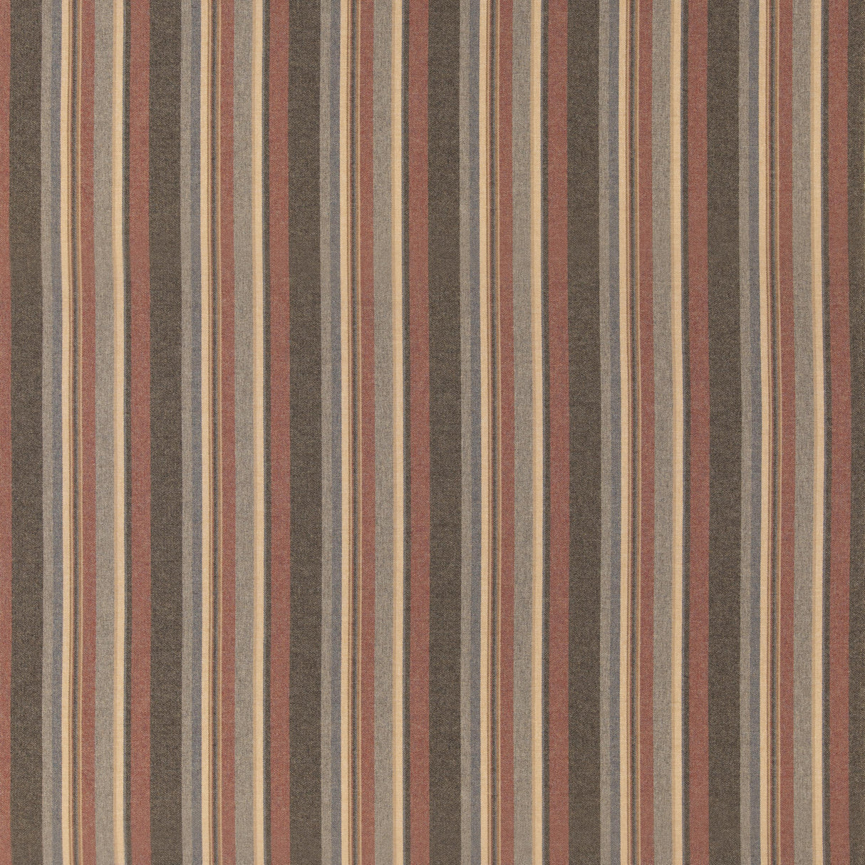 Mulberry LINDISFARNE STRIPE RUSSET/SLATE Fabric