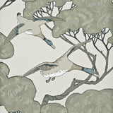Mulberry FLYING DUCKS SILVER/TAUPE Wallpaper