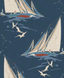 Mulberry ROUND THE ISLAND INDIGO Wallpaper