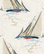 Mulberry ROUND THE ISLAND RED/BLUE Wallpaper