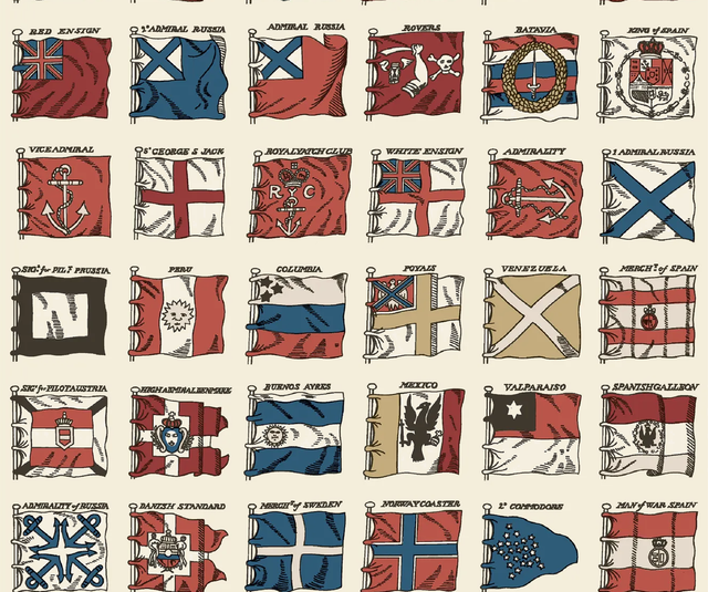 Mulberry NAVAL ENSIGNS RED/BLUE Wallpaper