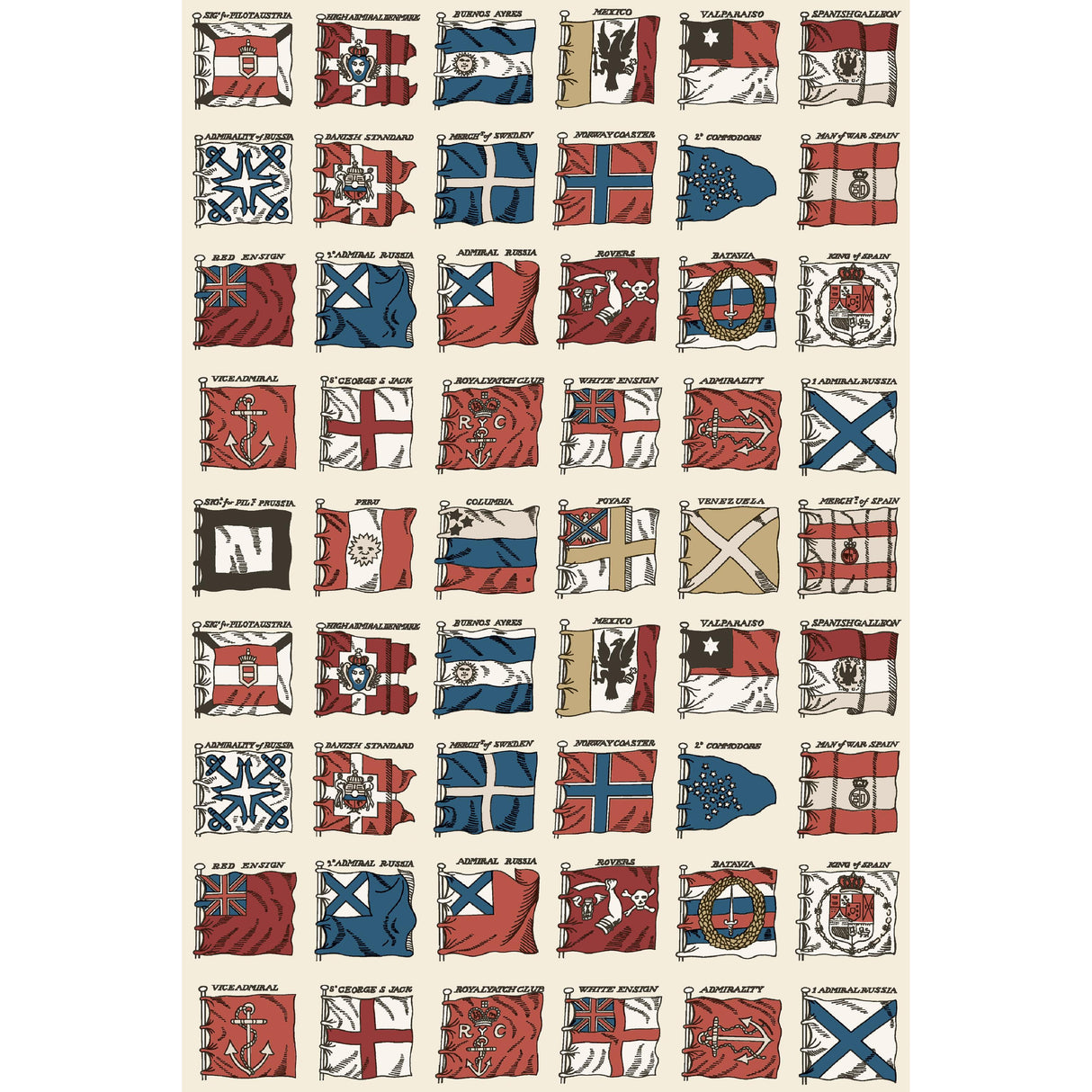 Mulberry NAVAL ENSIGNS RED/BLUE Wallpaper