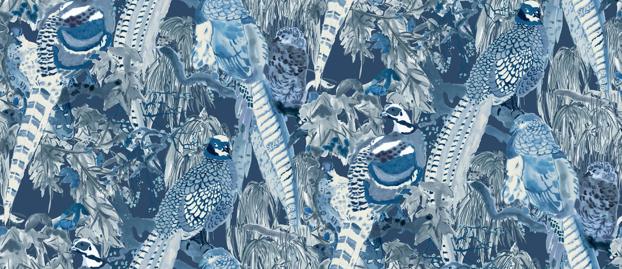Mulberry GAME BIRDS INDIGO Wallpaper