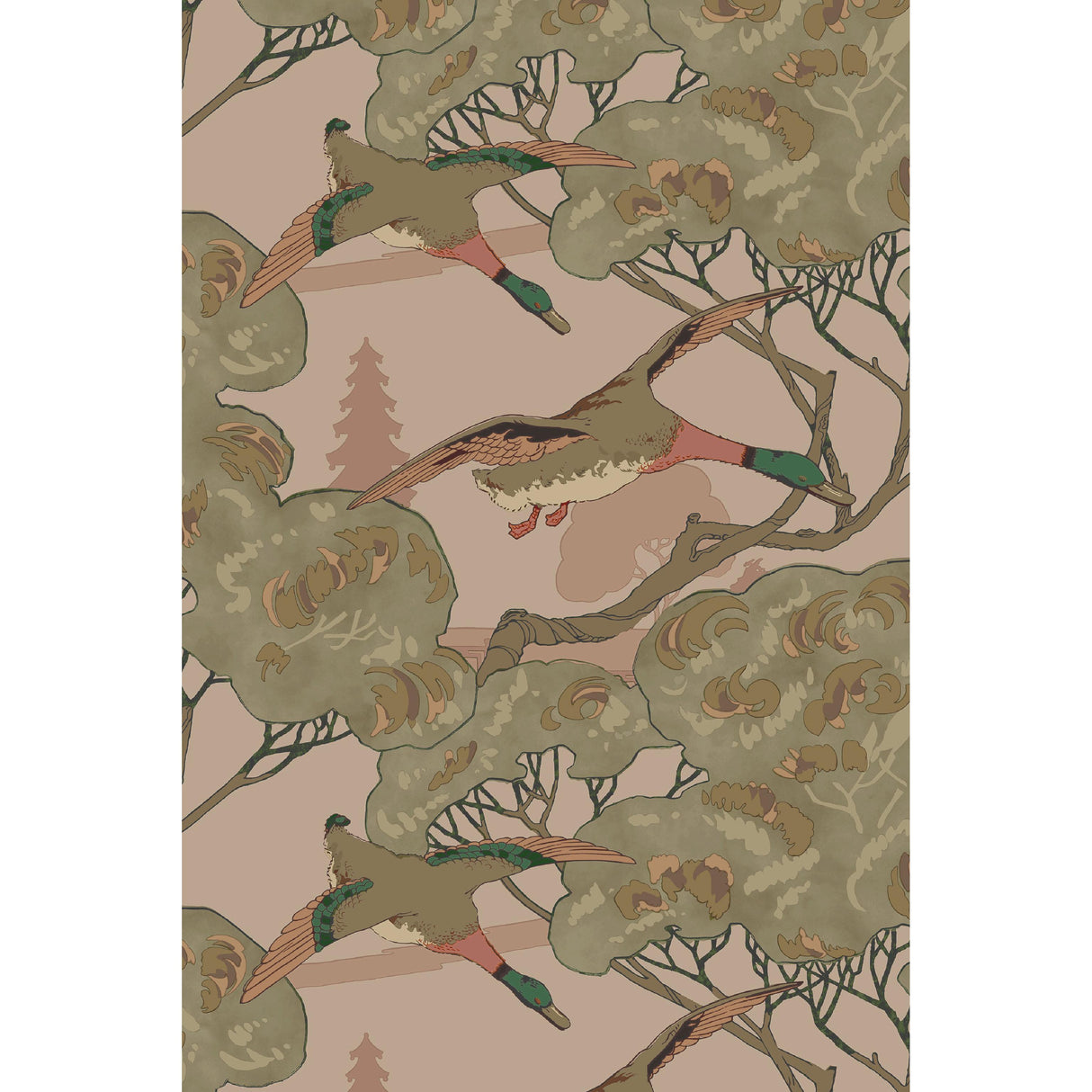 Mulberry GRAND FLYING DUCKS PLASTER Wallpaper