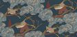 Mulberry GRAND FLYING DUCKS RED/BLUE Wallpaper