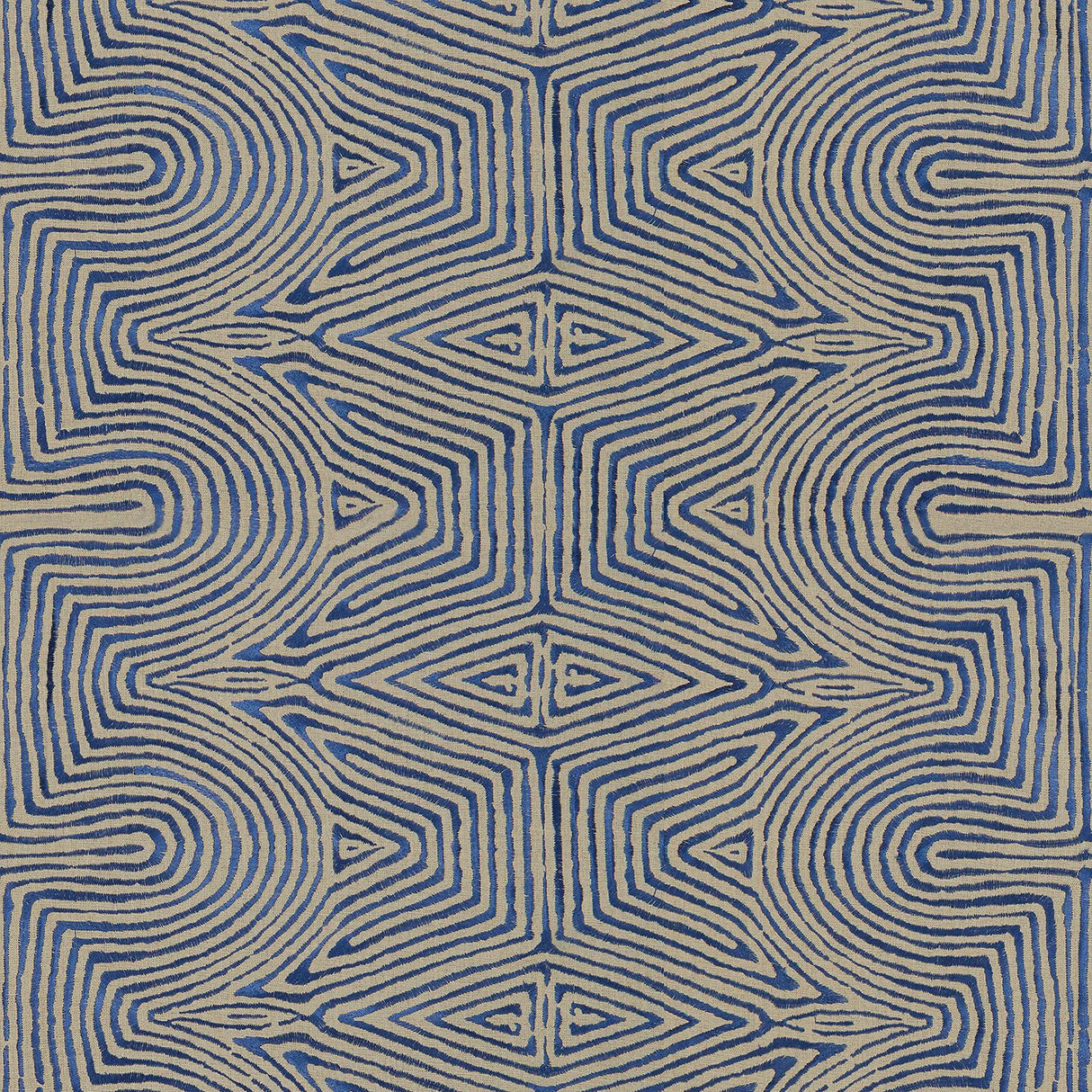 Lee Jofa JULIA EMB FLAX/BLUE Fabric