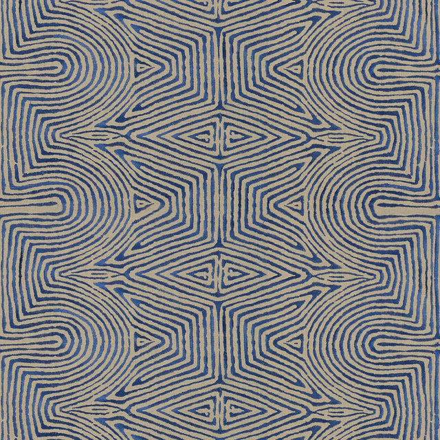 Lee Jofa JULIA EMB FLAX/BLUE Fabric