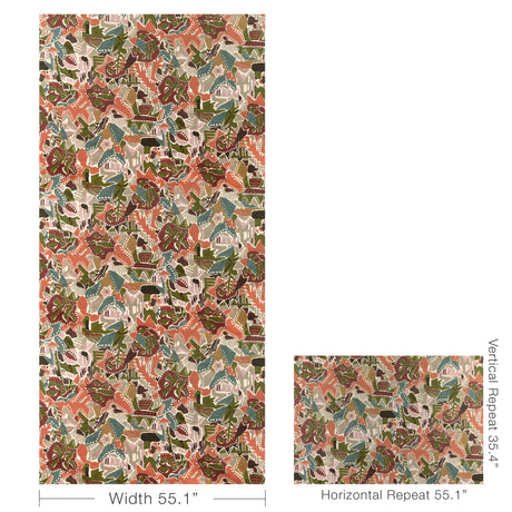 Lee Jofa CHRYSTIE PRINT PLUM/CLAY Fabric