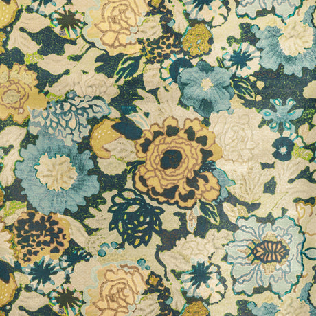 Lee Jofa ARIOSO PAPER MARINE/CITRON Wallpaper