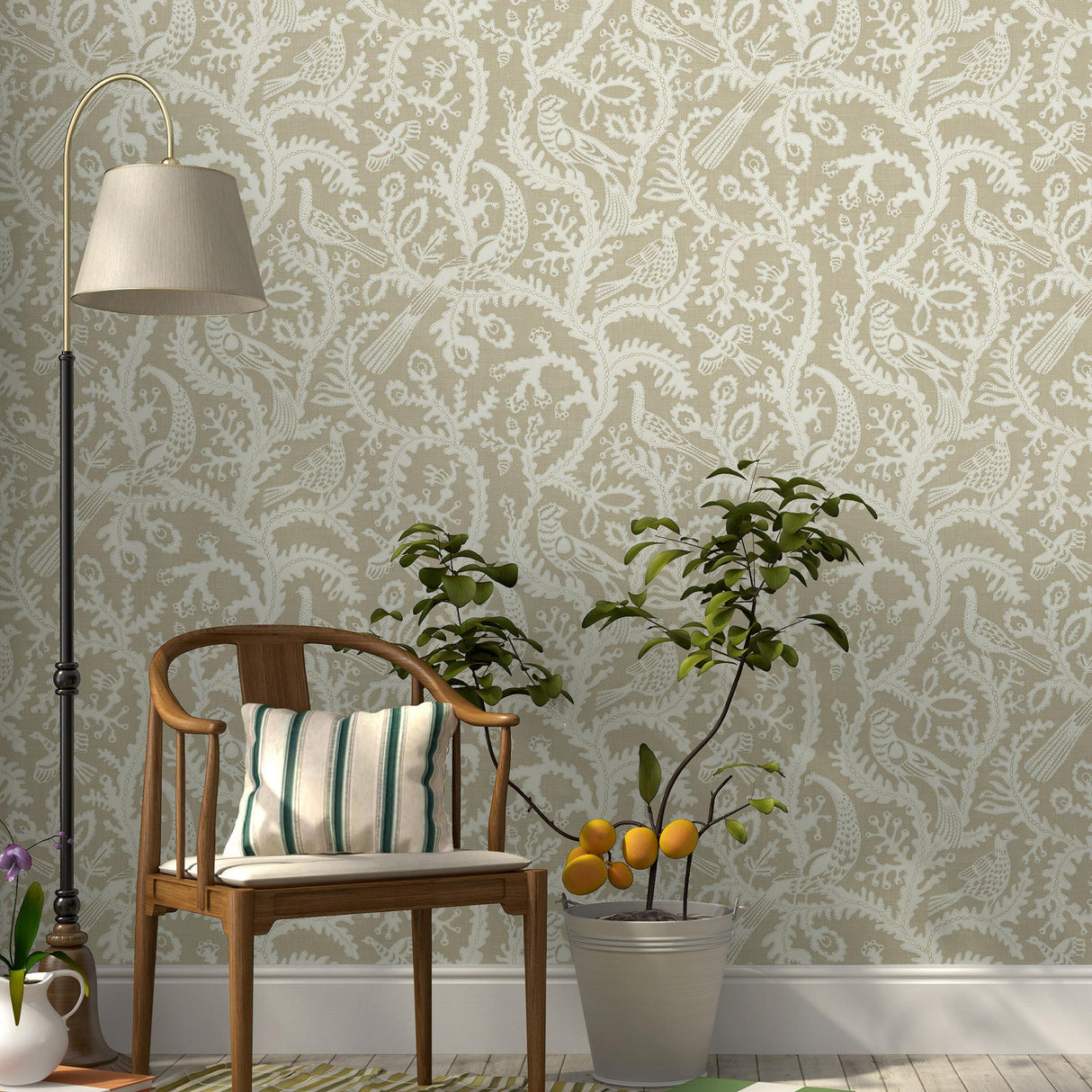 Kravet STITCHED BIRDS 11 Wallpaper
