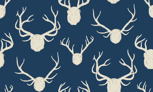 Lee Jofa ANTLERS PAPER NAVY Wallpaper