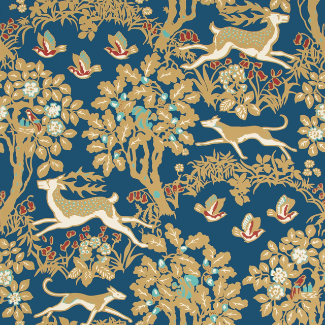 Lee Jofa MILLE FLEUR WP NAVY Wallpaper