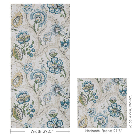 Lee Jofa WIMBERLY PAPER BLUE/SPRING Wallpaper