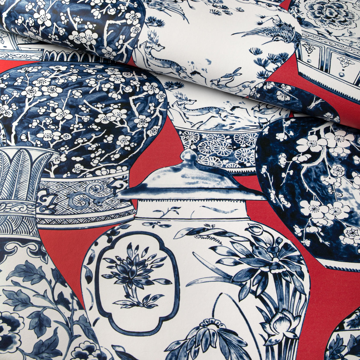 Lee Jofa PANDAN PAPER CHILI/BLUE Wallpaper