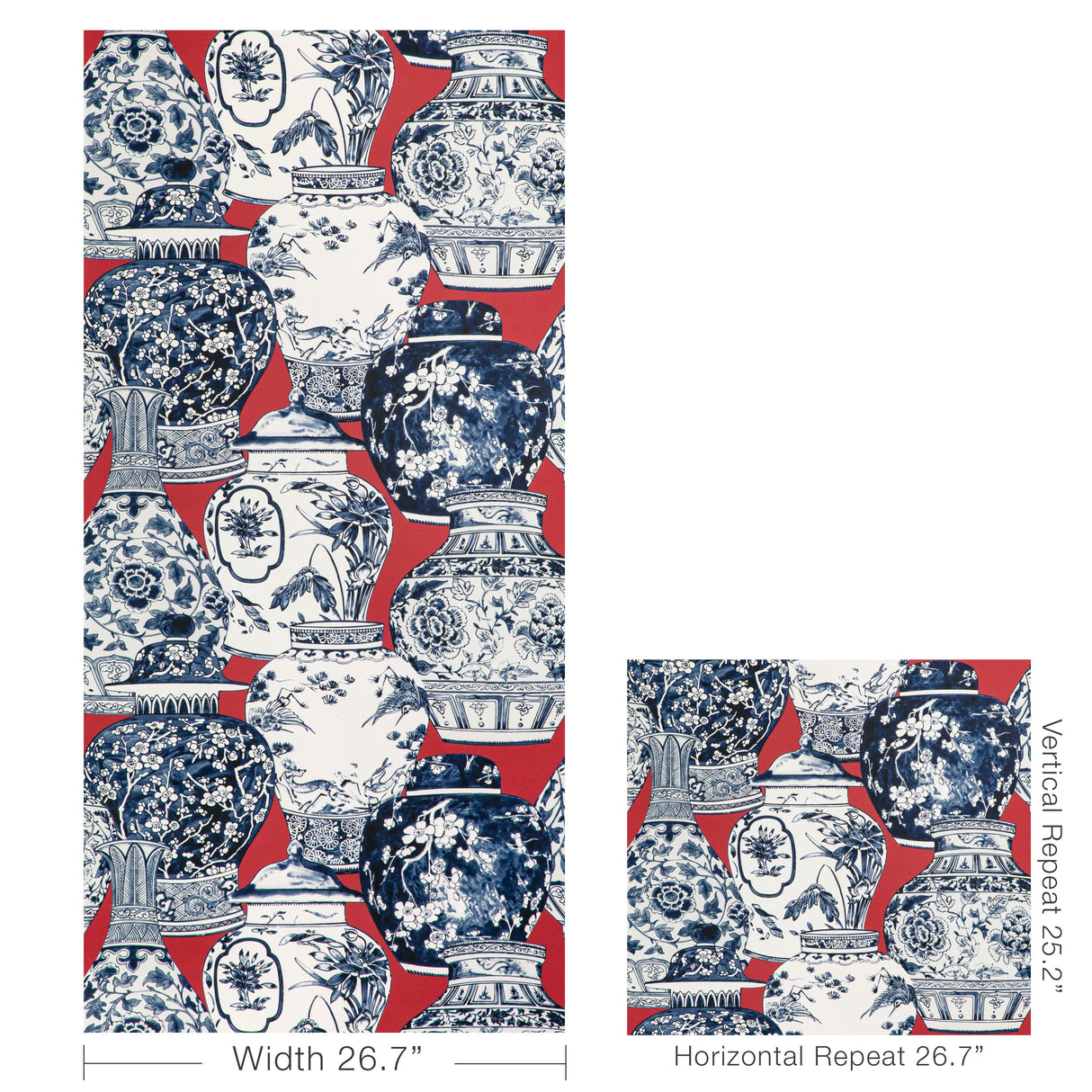 Lee Jofa PANDAN PAPER CHILI/BLUE Wallpaper