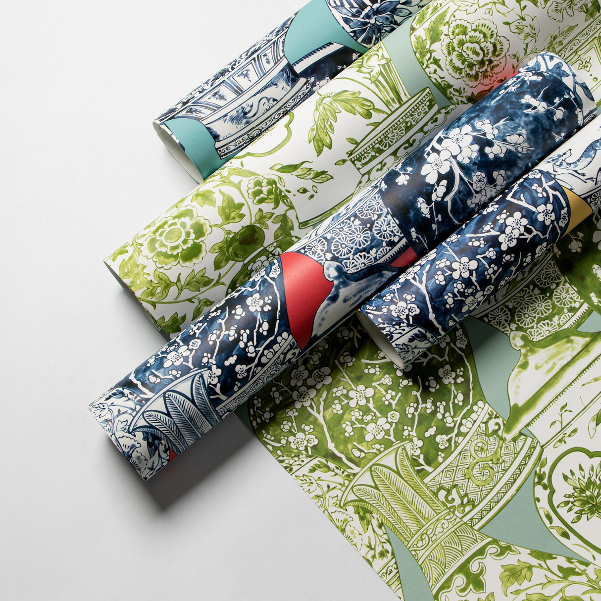 Lee Jofa PANDAN PAPER CHILI/BLUE Wallpaper