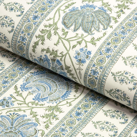Lee Jofa INDIENNES STRIPE WP SEA Wallpaper